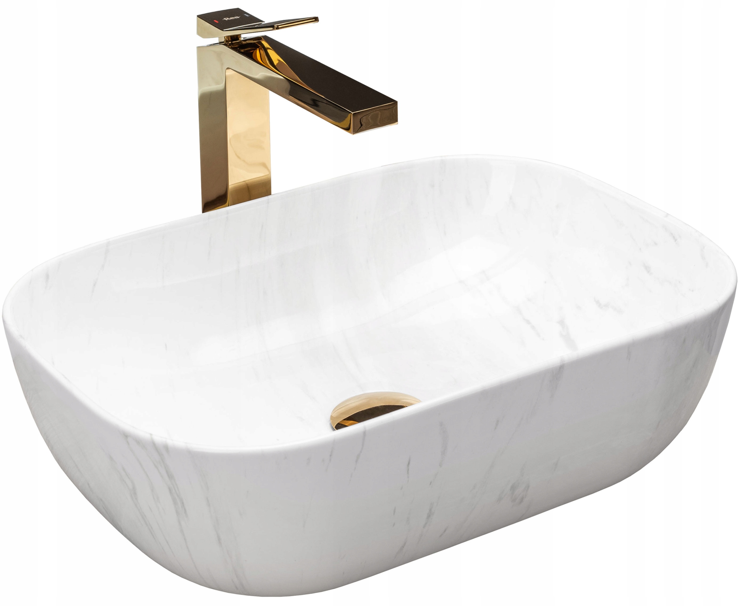 Umývadlo - REA BELINDA CALALA MARBLE umývadlo na dosku