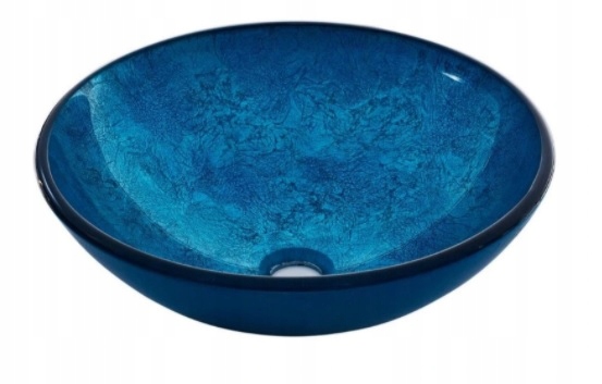 Umývadlo - Umývadlo na dosku okrúhle sklo modré 42cm