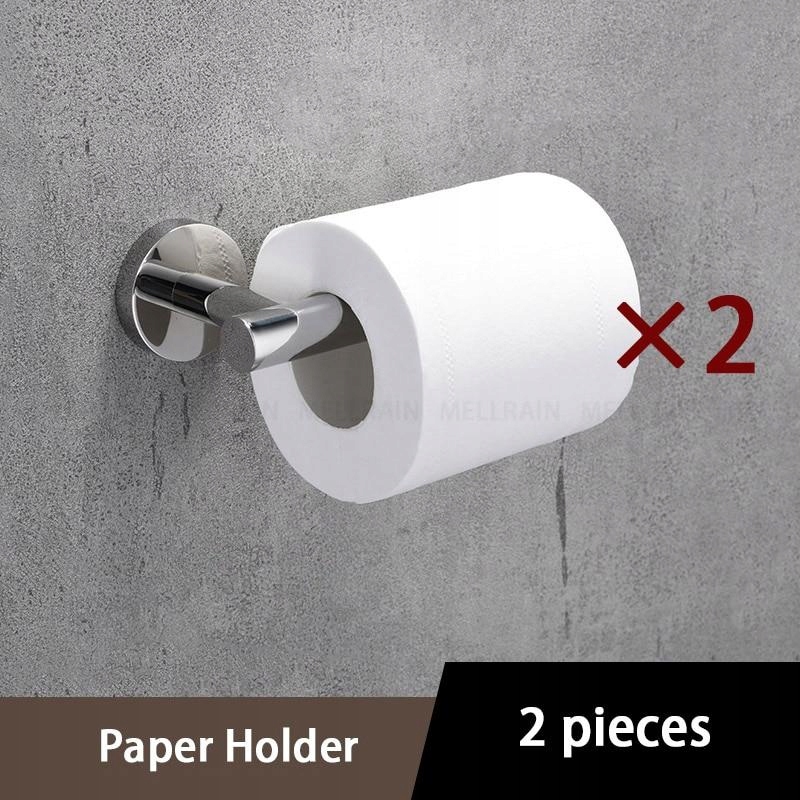 Kupelňový set doplnkov - [Držiak papiera 2 ks] Lesklá sada
