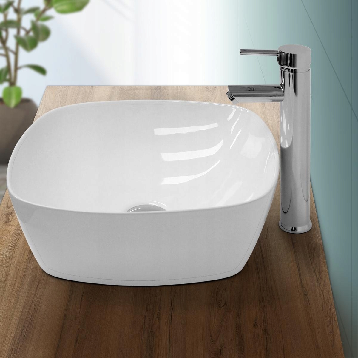 Umývadlo - Umývadlo 405x405x140mm okrúhle keramické biele