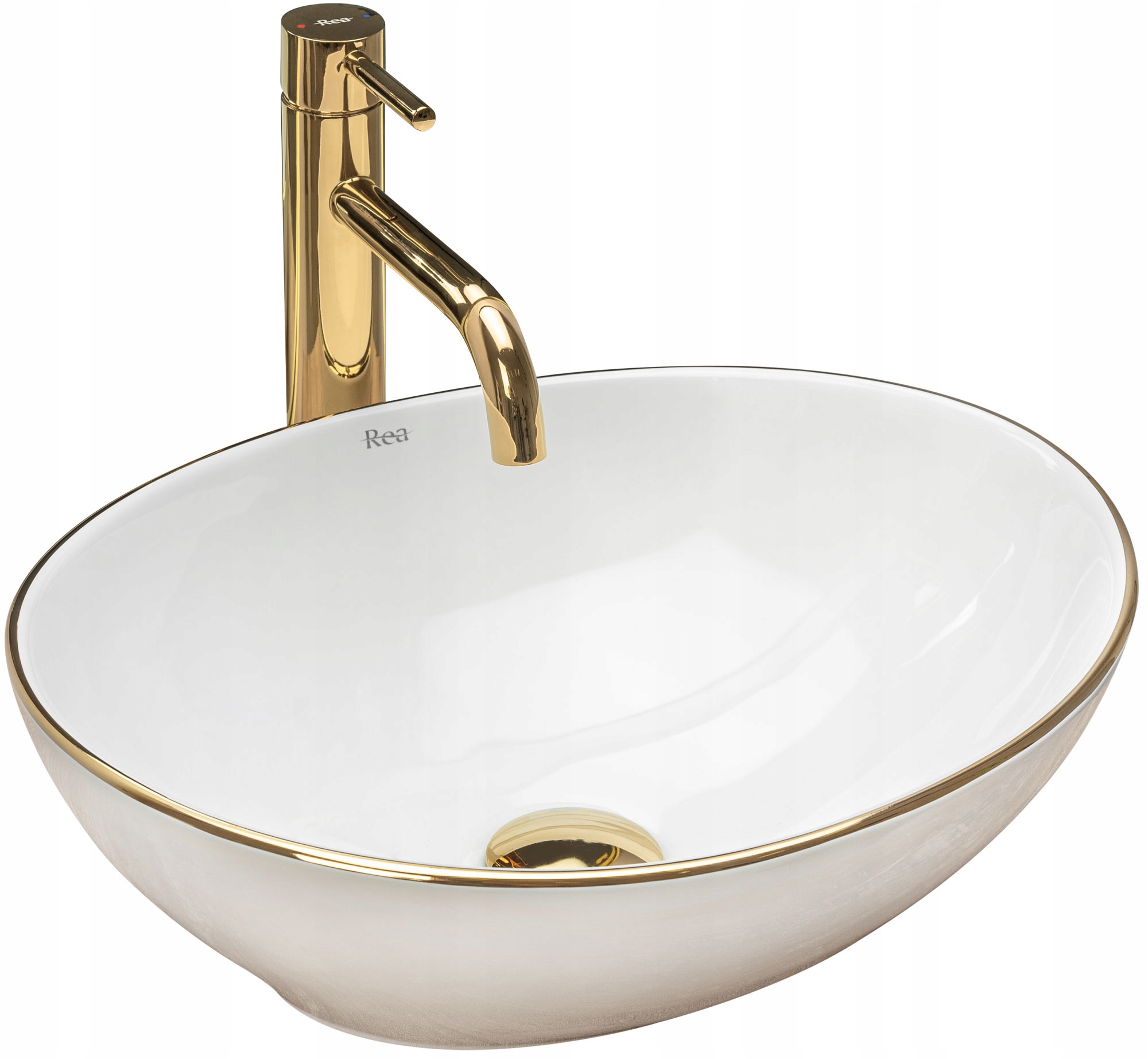 Umývadlo -  Doskové keramické umývadlo SOFIA GOLD EDGE REA