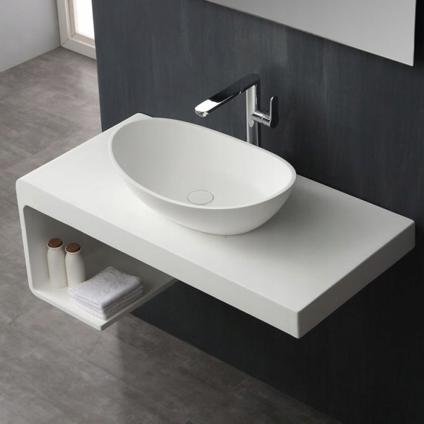 Umývadlo -  EAGO StoneArt LC149 umývadlo biele 56x35cm mat