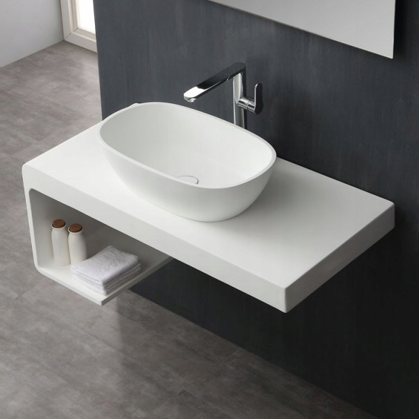Umývadlo -  EAGO StoneArt LC151 umývadlo biele 57x33cm mat