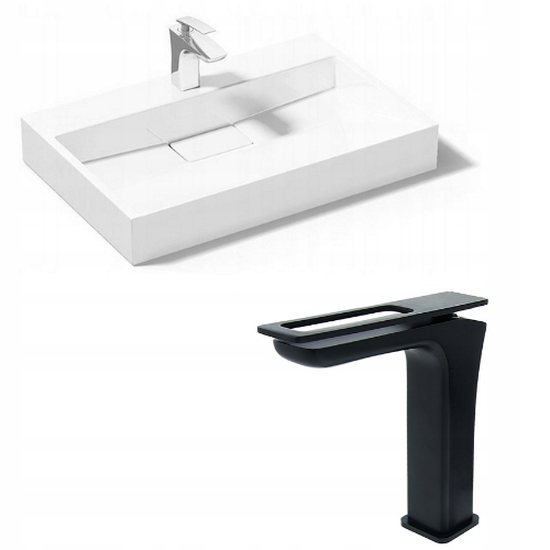 Umývadlo - Umývadlo Goya White 50 + batéria Soho Black