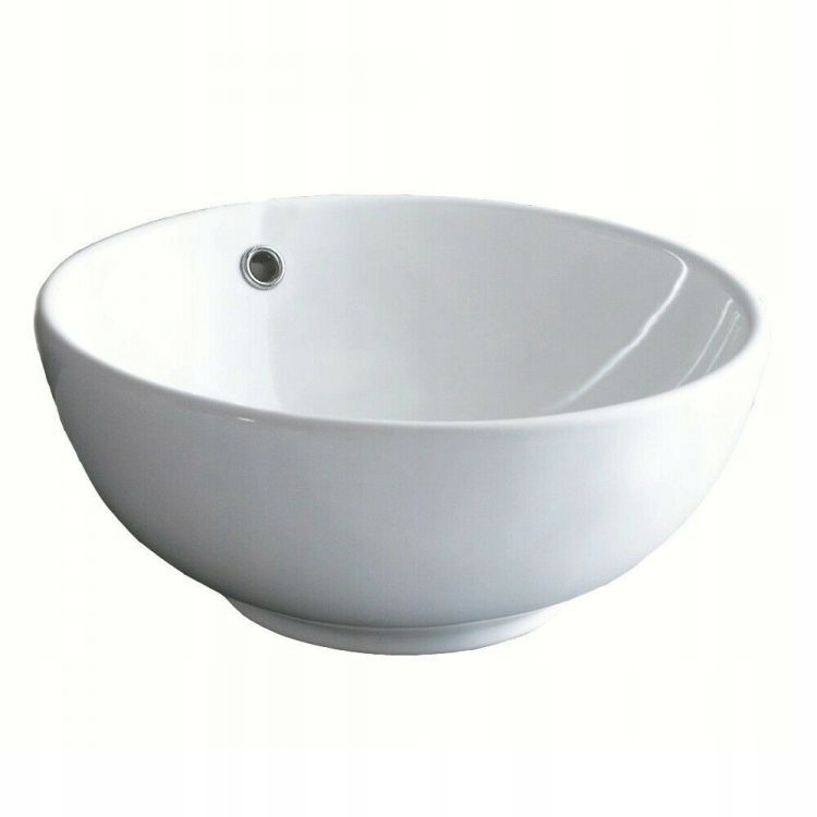 Umývadlo - Biele okrúhle umývadlo, ⌀43 cm