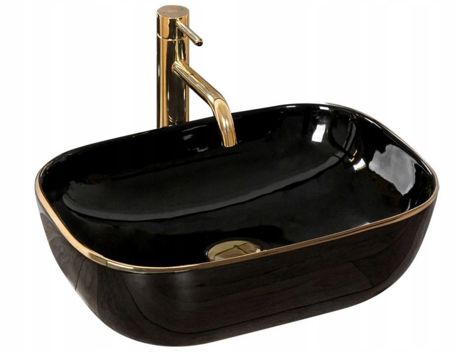 Umývadlo -  Keramické umývadlo na dosku Belinda Black Gold 4