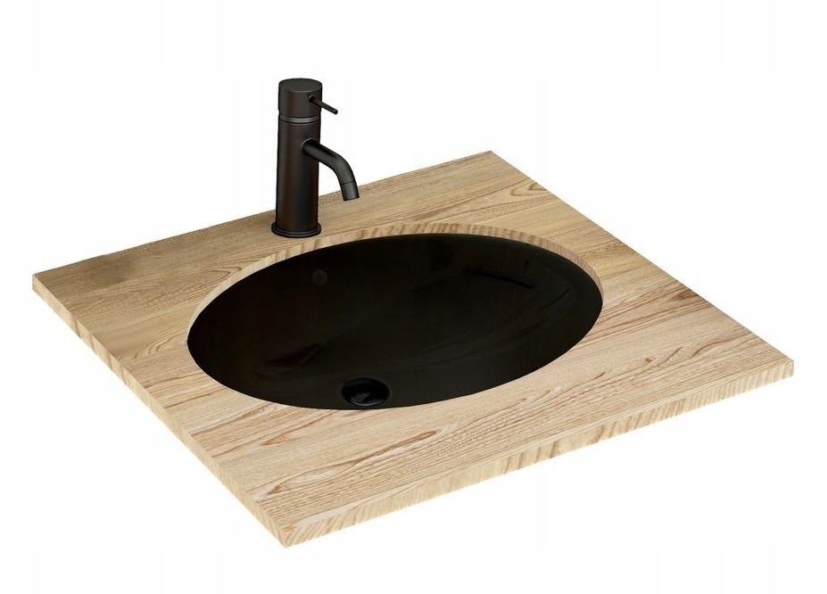 Umývadlo -  Keramické umývadlo pod dosku Nel Black 47,5x39