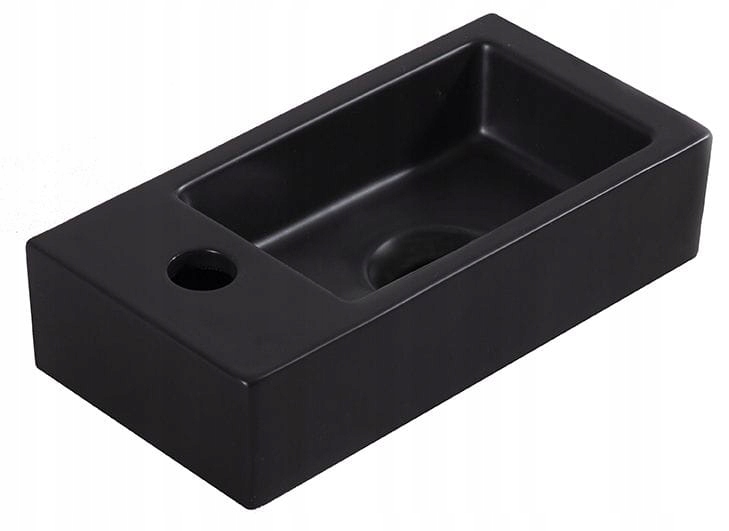 Umývadlo -  Malé umývadlo 36x18 XS RHEA, matné čierne, ľavé