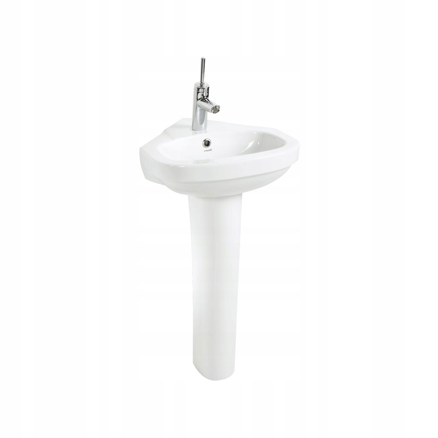 Umývadlo - Rohové umývadlo 46 cm + podstavec, biele VITROYA