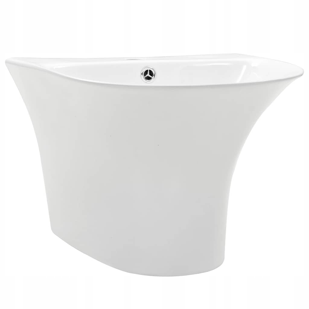 Umývadlo - Nástenné biele keramické umývadlo, 470x450x370 mm