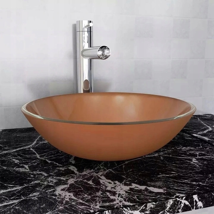Umývadlo - Sklenené umývadlo Rea Bowl 71004 hnedé