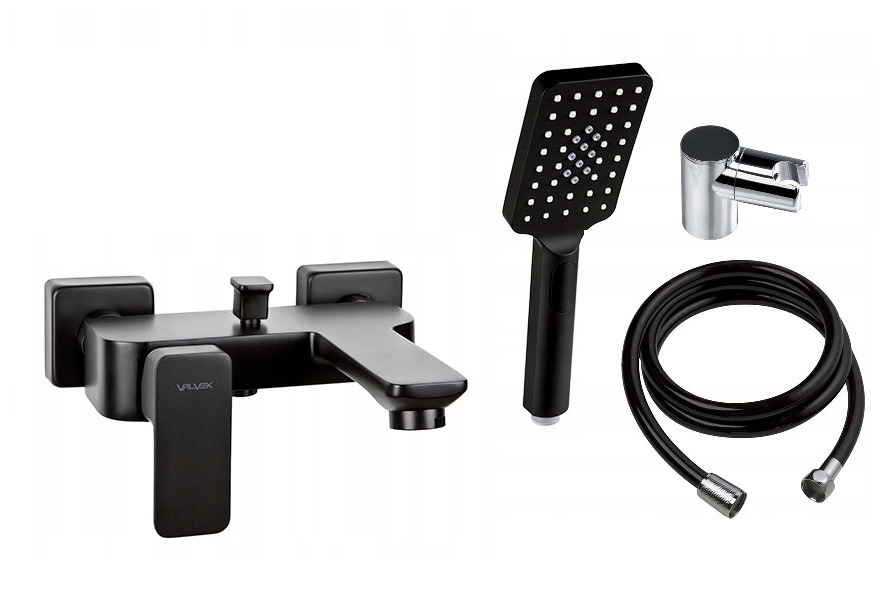 Vaňová batéria - VALVEX LOFT BLACK Vaňová batéria + sprchová sada