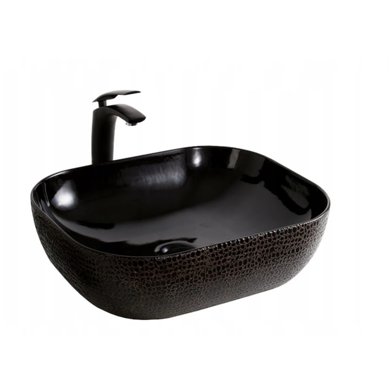 Umývadlo -  VELDMAN WASHBASIN TOKYO ČIERNA HADNÁ SKIN