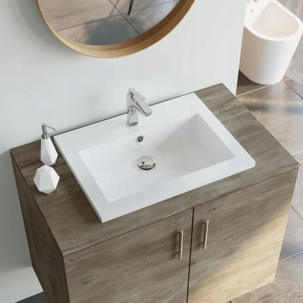 Umývadlo -  Granitové umývadlo VidaXL 600 x 450 x 120 mm biele