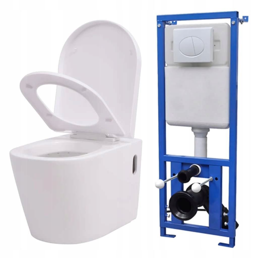 WC MISA - Závesné keramické WC VidaXL s nádržkou