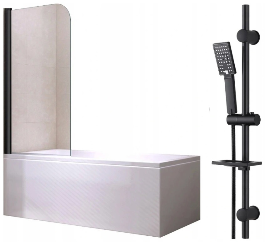 BATHTUB KRYT 120 x 70 ČIERNA obrazovka + ČIERNA sada