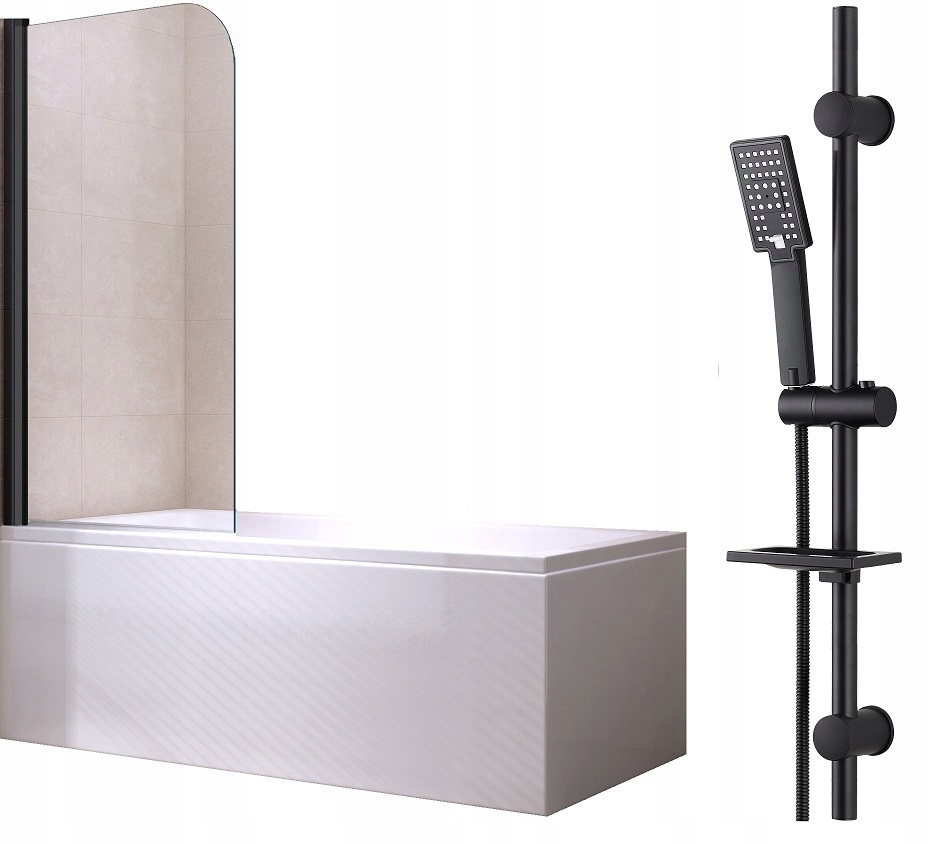 BATHTUB 140x70 HOUSING BLACK obrazovka + ČIERNA sada