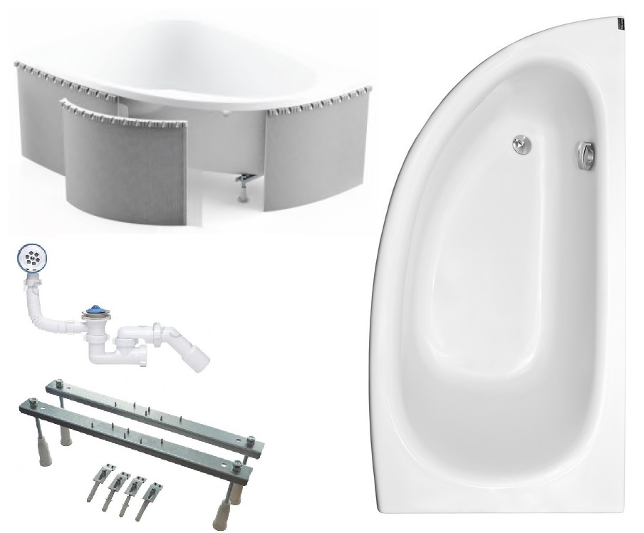 BATHTUB 150x70 + polystyrénové budovy na dlaždice