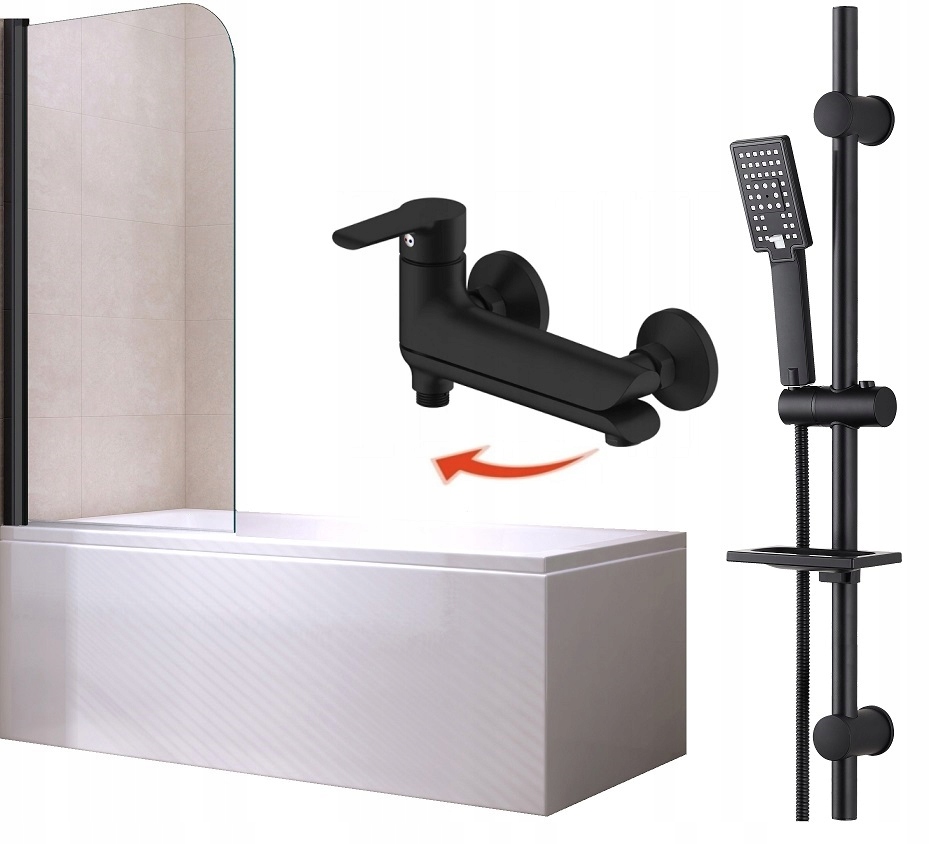 BATHTUB 160x70 BÝVANIE obrazovka ČIERNA batéria SADA