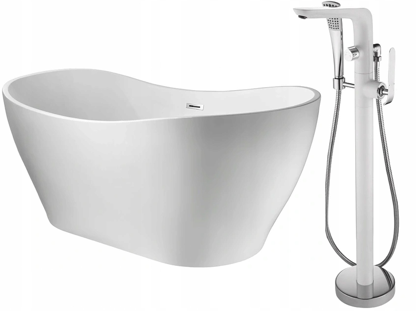 VOĽNE STOJAJÚCA KÚPEĽŇA 170x80 KORSKÁ BIELA BATÉRIA