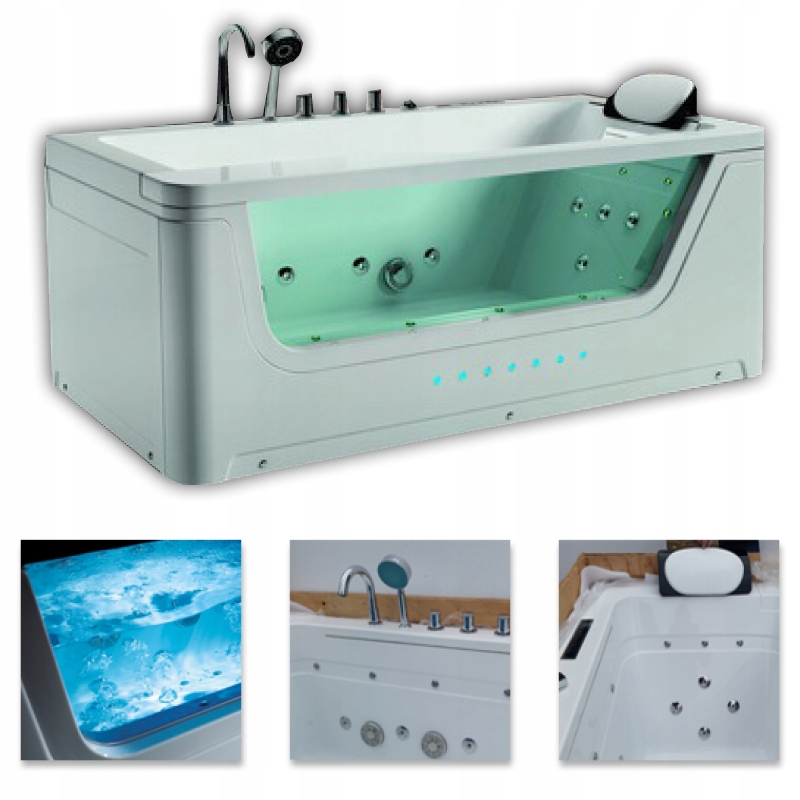 HYDROMASÁŽNY KÚPEĽ SPA 37 LED OZÓNOVÉ TRYSKY 170x90cm