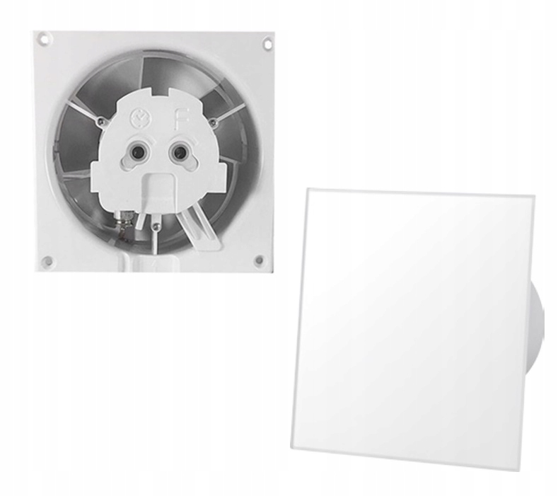 Kupelňový ventilátor - VENTILÁTOR KÚPEĽNE 100 SKLENÝ PANEL MATNÝ BIELY
