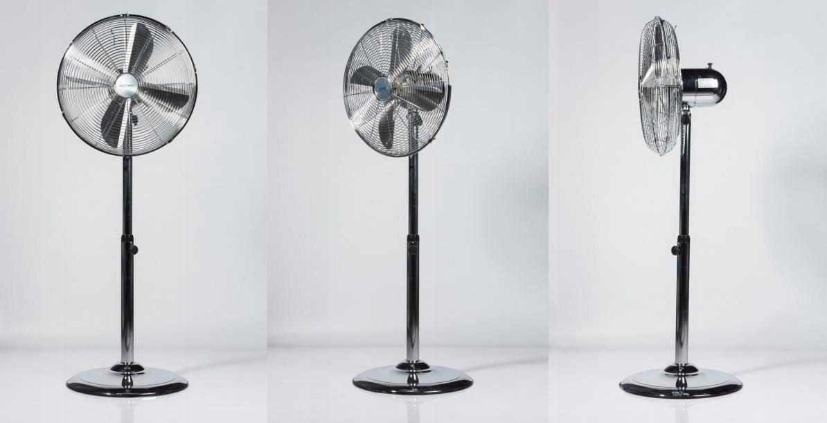 Kupelňový ventilátor - VENTILÁTOR CHROMOVEJ PODLAHY 40cm