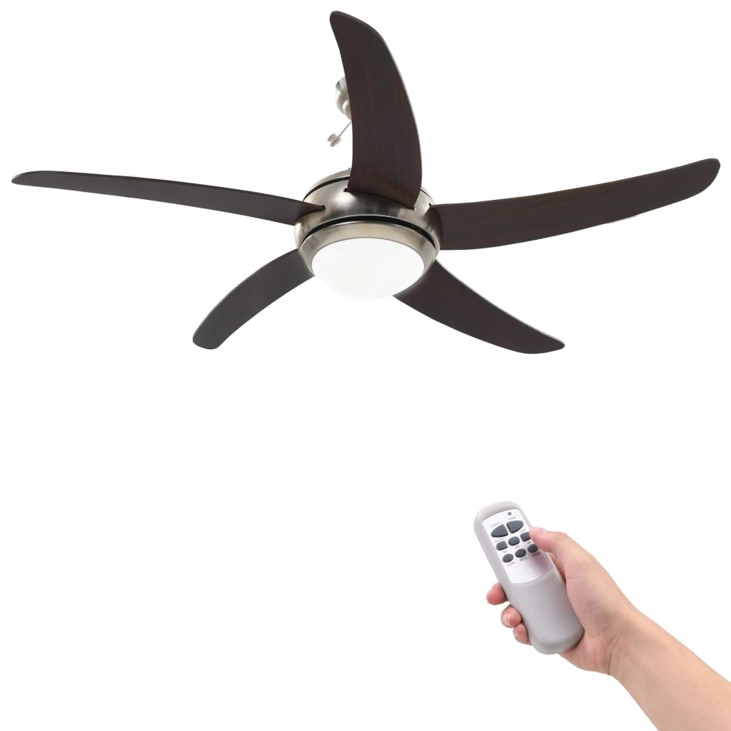 Kupelňový ventilátor - STROPNÝ VENTILÁTOR S HNEDOM SVETLOM 128cm