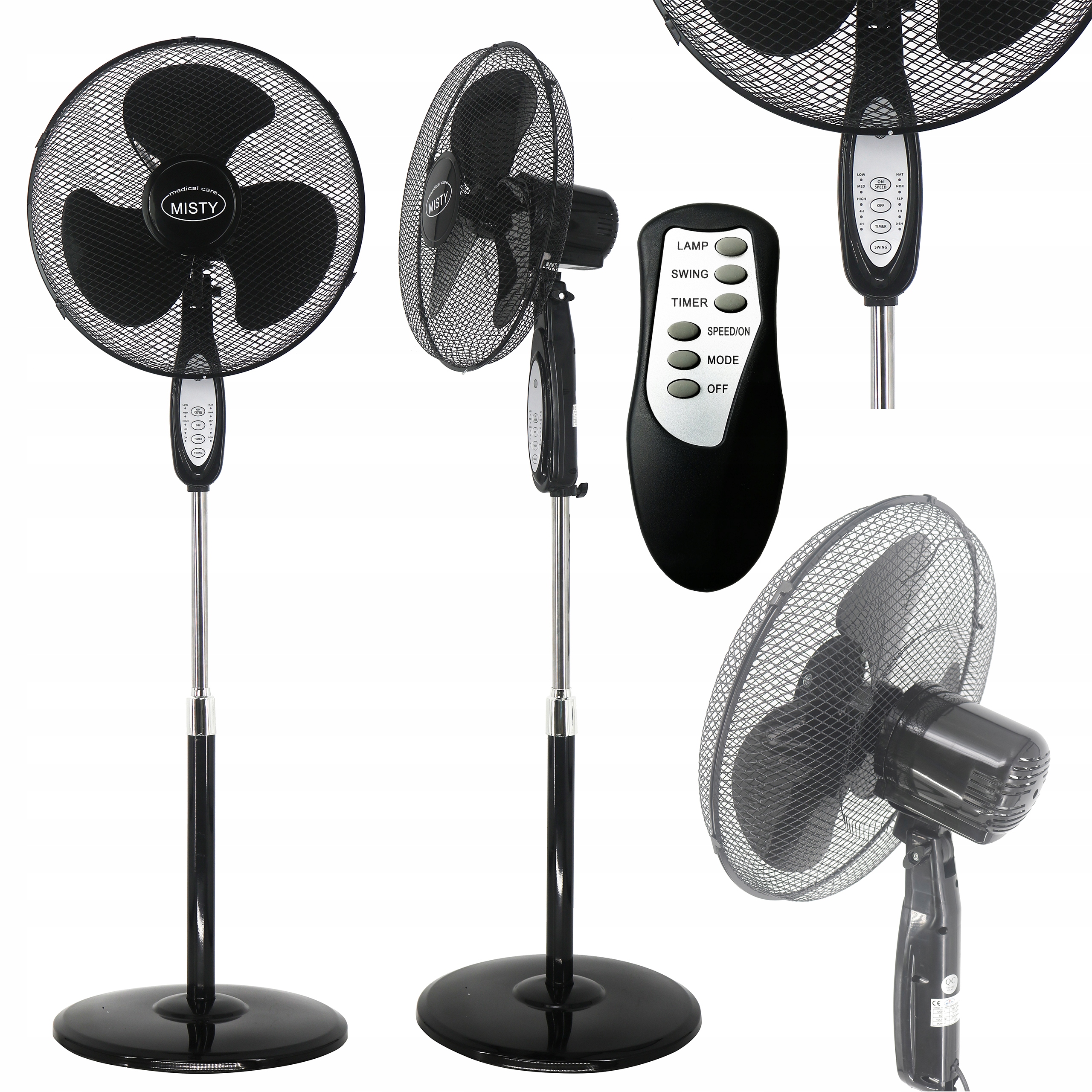 Kupelňový ventilátor - Stojací ventilátor s podlahovým diaľkovým ovládaním 45W