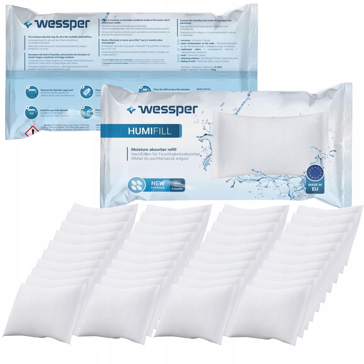 Odvlhčovač vzduchu - KAZETY NA ABSORBER VLHKOSTI 250G x 40 KS
