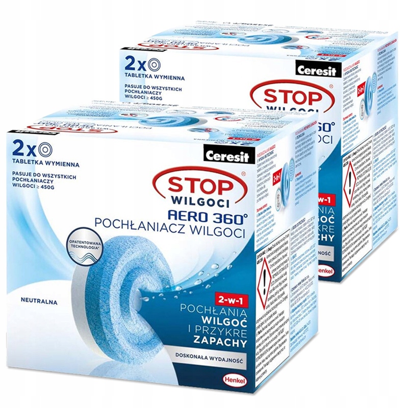 Odvlhčovač vzduchu - VYMENITEĽNÁ KAZETA / TABLETY CERESIT AERO360 - 4x450g