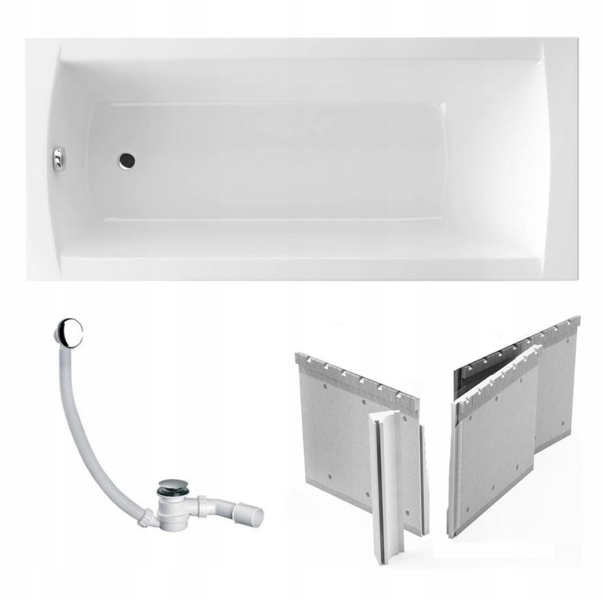 Vaňa 160x70 Aquaria + Vstavaná pod dlažbou + Sifón