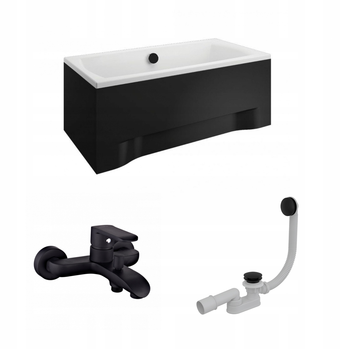 Vaňa 160 x 70 Capri nové + sifón a čierny faucet