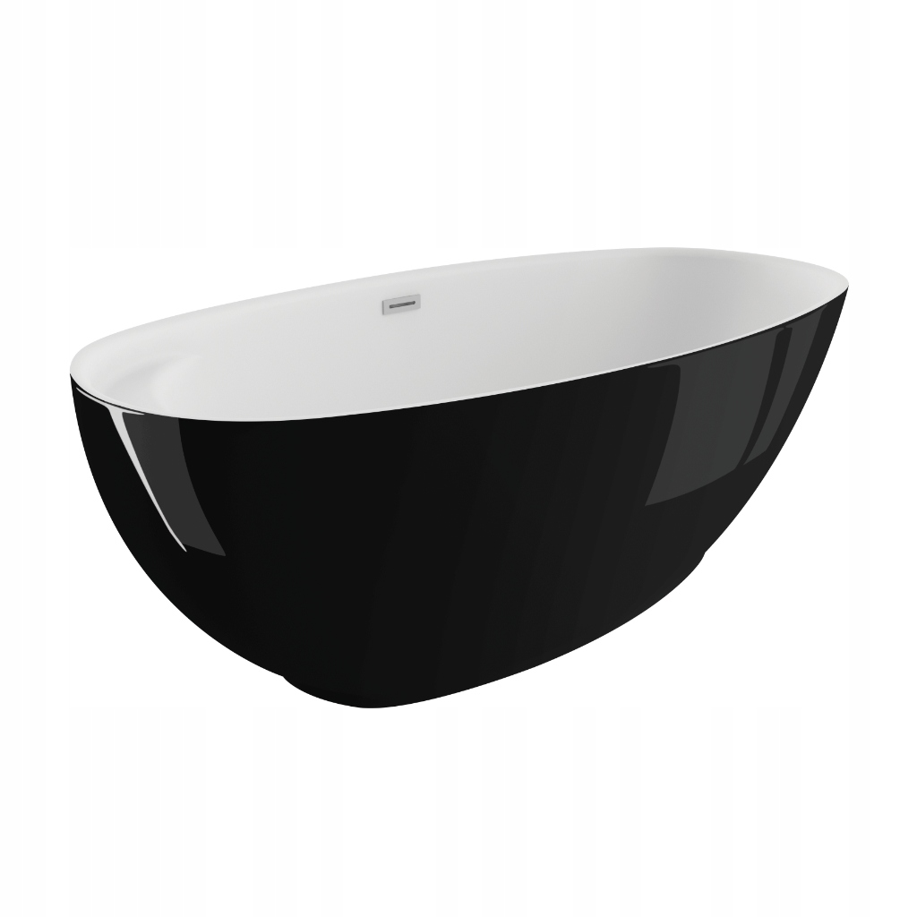 Samostatne stojaca vaňa KIVI 165x75 Black Gloss