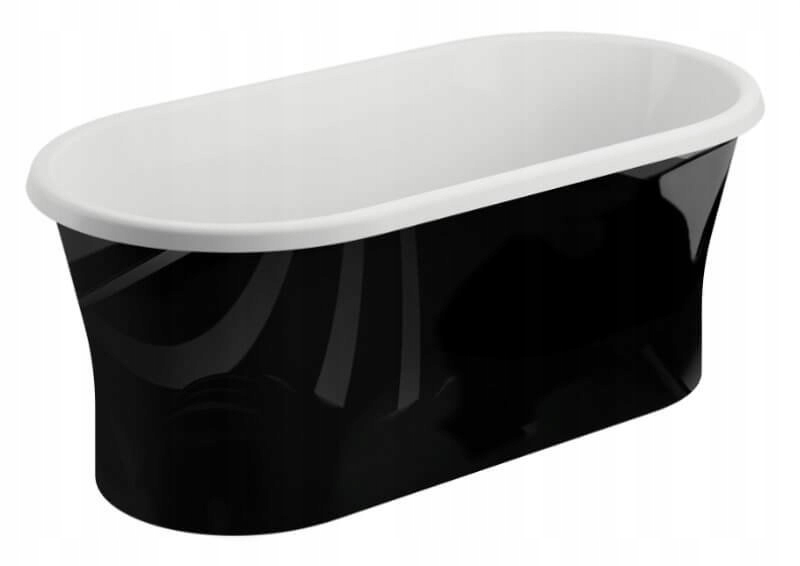 Samostatne stojaca akrylátová vaňa Amona New Nero Gloss