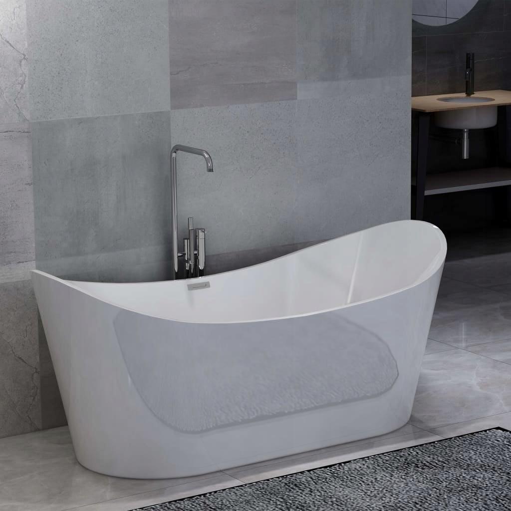 Samostatne stojaca vaňa biela 204L 166x80x73cm VidaXL