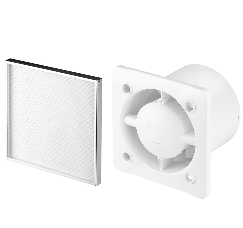 Kupelňový ventilátor - Vnútorný ventilátor fi 100 Nikel - (Cube) System +