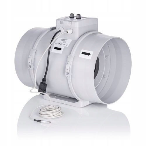 Kupelňový ventilátor - Teplota a rýchlosť ventilátora TTUN 250 mm 1 400 m3 / h
