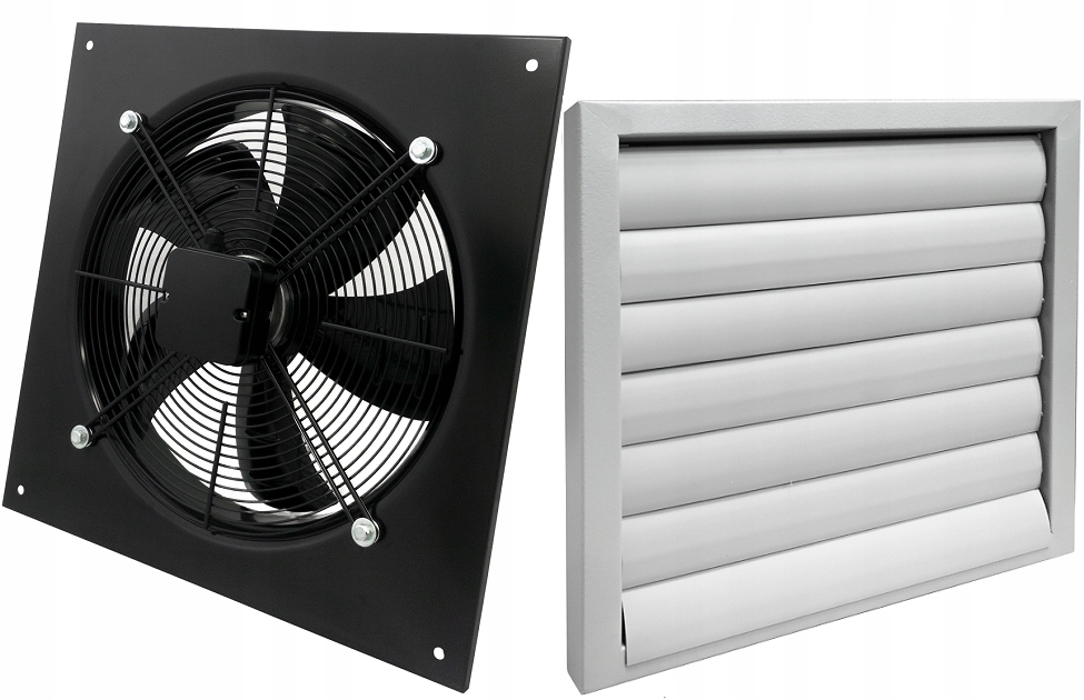 Kupelňový ventilátor - 500 mm priemyselný odťahový ventilátor + uzávierka