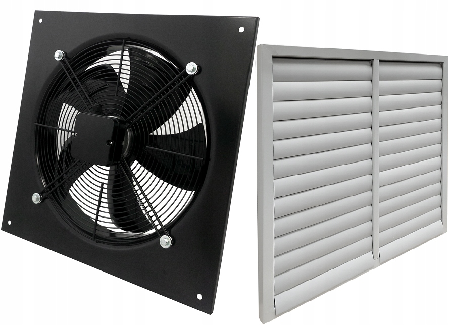 Kupelňový ventilátor - 550 mm priemyselný odťahový ventilátor + uzávierka