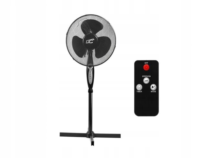 Kupelňový ventilátor - Stojanový ventilátor WT06 40W 16 "čierny + diaľkové ovládanie