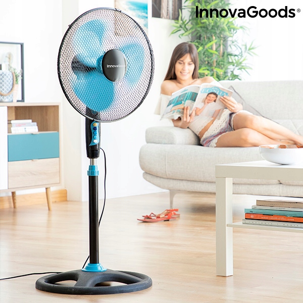 Kupelňový ventilátor - Stolový ventilátor InnovaGoods Ø 40 cm 50W čierny