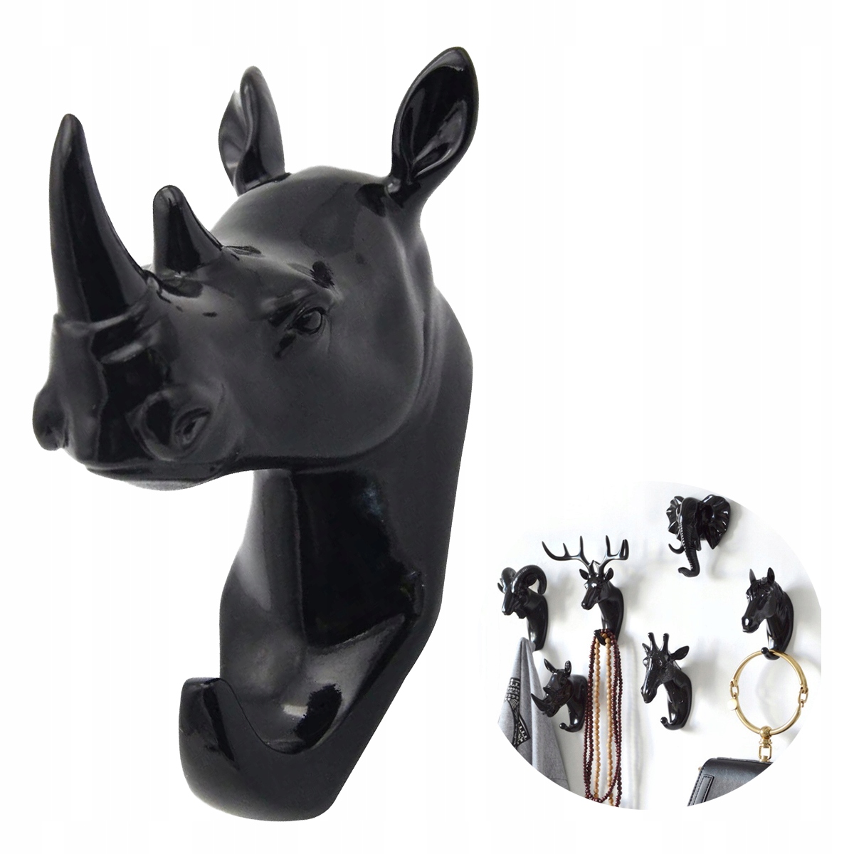 Vešiak - Vešiak, háčik na kľúče, nástenný (Black Rhino