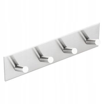Vešiak - Samolepiaci vešiak 18x4,4x0,2cm, 4-dielny, oceľový
