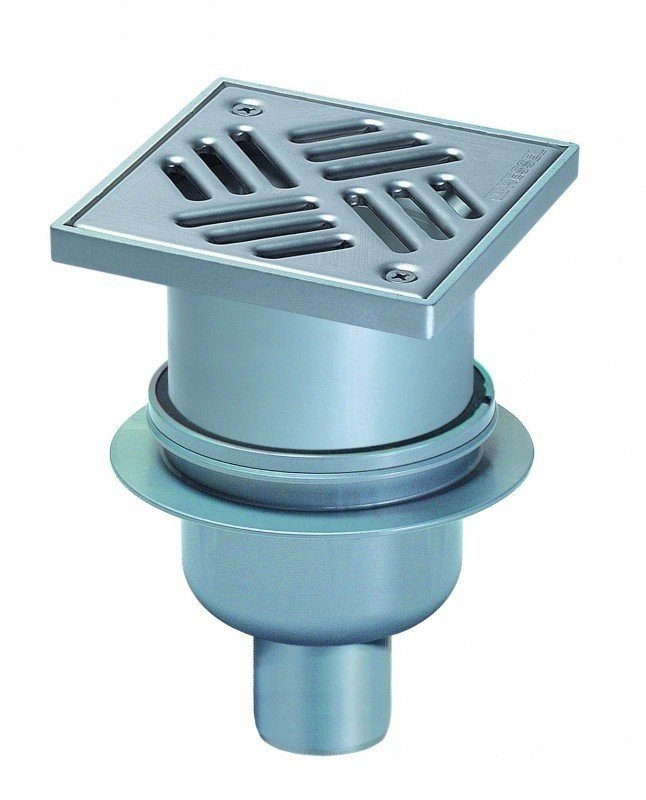 Sprchový žľab - Klasický odtok DN50 150X150 vertikálny oceľový odtok