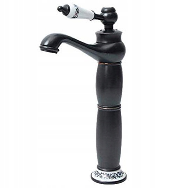 Umyvadlová batéria - Vysoký retro čierny kúpeľňový faucet