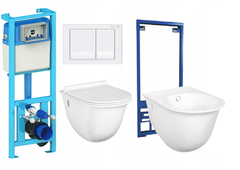 WC MISA - SADA 5 v 1: RÁM + WC misa + TLAČIDLO + Bidet, TULIP