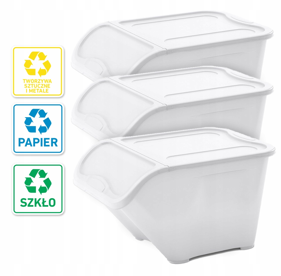 SADA ODPADOVÝCH KOŠOV 3x 40L + NÁLEPKY