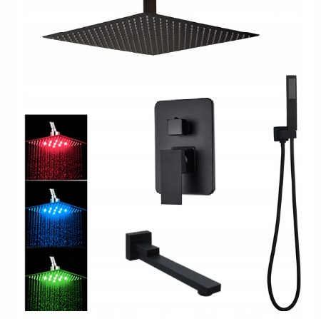 Sprchový panel - MAT BLACK FLUSH SET BOX SPRCHOVÁ SPRCHA