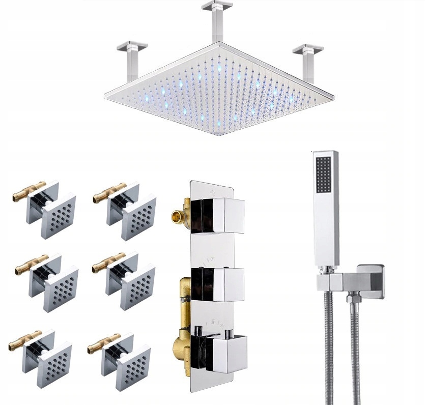 Sprchový panel - SADA KONCEPTOVANÉHO HYDROMASÁŽNEHO LED TERMOSTATU